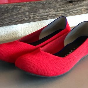 ROTHYS 11 red ballet flats rounded toe